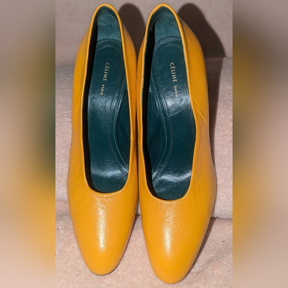 Celine Shoes - Celine Phoebe Philo Yellow Leather Heels. 36.5